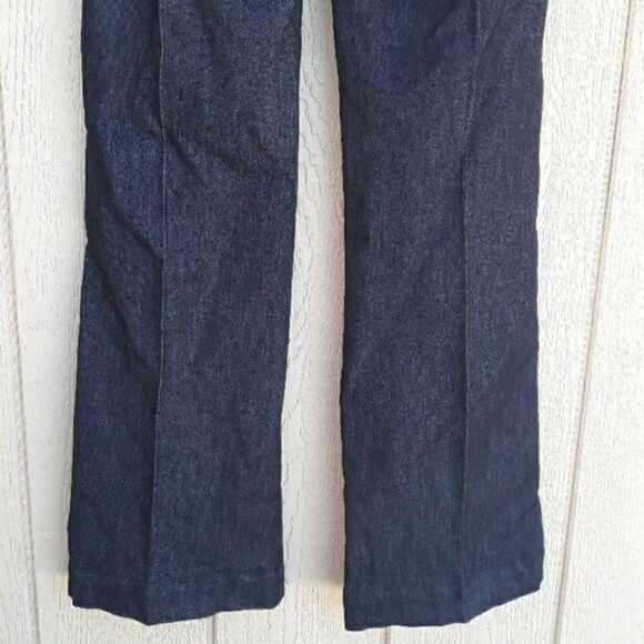 Apostrophe Jean Dark Wash Black Low Rise Flat Front Bootcut 2 Pocket Cotton Sz 6 - Picture 7 of 8